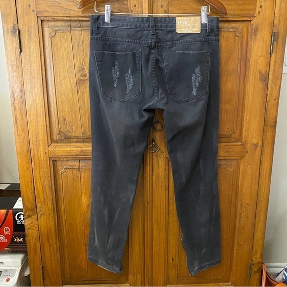 one teaspoon thrashed free birds Black distressed Jeans size 26 - Picture 3 of 13